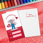 Cute Elephant | Valentijnsdag voor hartklaslokaal Kaart