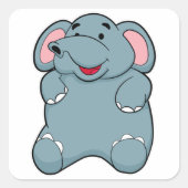 Cute Elephant Vierkante Sticker (Voorkant)