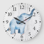 Cute Elephant Wall Clock Grote Klok (Voorkant)