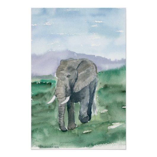 Cute Elephant Watercolor Perfect Poster (Voorkant)