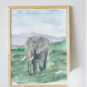 Cute Elephant Watercolor Perfect Poster