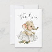 Cute Elephant Waterverf Baby shower Hartelijk dank Bedankkaart (Voorkant)