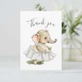 Cute Elephant Waterverf Baby shower Hartelijk dank Bedankkaart (Staand voorkant)