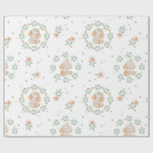 Cute Elephant Waterverf Green Wreated Baby shower Cadeaupapier (Vlak)