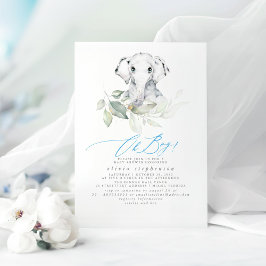 Cute Elephant Waterverf Greenery Baby shower Kaart