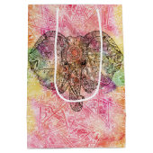 Cute Elephant Waterverf hand getrokken Henna flora Medium Cadeauzakje (Achterkant)