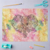 Cute Elephant Waterverf hand getrokken Henna flora Tissuepapier (Craft)