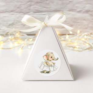 Cute Elephant Waterverf Vierkante Sticker