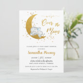 Cute Elephant We zijn over het Moon Boy Baby showe Kaart (Staand voorkant)