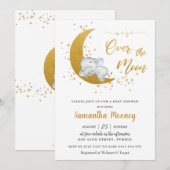 Cute Elephant We zijn over het Moon Boy Baby showe Kaart (Voorkant / Achterkant)