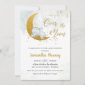 Cute Elephant We zijn over het Moon Boy Baby showe Kaart (Voorkant)