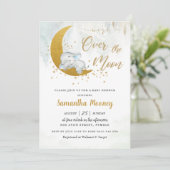 Cute Elephant We zijn over het Moon Boy Baby showe Kaart (Staand voorkant)