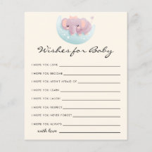 Cute Elephant Wishes for Baby Card
