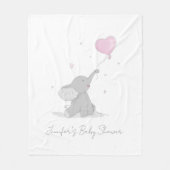 Cute Elephant with Balloon Baby Shower Fleece Deken (Voorkant)