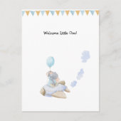 Cute Elephant With Balloon In Airplane New Baby Briefkaart (Voorkant)