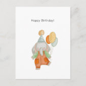 Cute Elephant With Balloons Happy Birthday Card Briefkaart (Voorkant)
