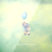 Cute Elephant With Blue Balloon Name Sticker (Vel 3)