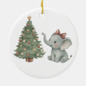 Cute Elephant with Christmas Tree Ornament (Achterkant)