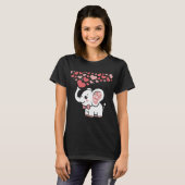 Cute Elephant with Hearts Illustration T-shirt (Voorkant volledig)
