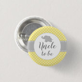 Cute Elephant Yellow Baby shower oom to be Ronde Button 3,2 Cm (Voorkant /achterkant)