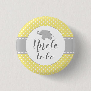 Cute Elephant Yellow Baby shower oom to be Ronde Button 3,2 Cm