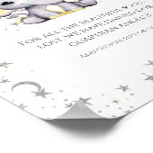 Cute Elephant Yellow Balloons Baby shower Memorial Poster (Hoek)