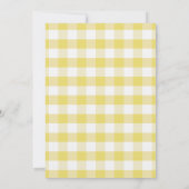 Cute Elephant Yellow Gingham Baby shower Kaart (Achterkant)