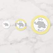 Cute Elephant Yellow Polka Dot Baby shower Confetti (Voorkanten)