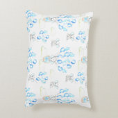 Cute Elephants-ballonnen & Clouds Baby Boy Pattern Accent Kussen (Achterkant (Verticaal))