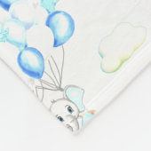 Cute Elephants-ballonnen & Clouds Baby Boy Pattern Fleece Deken (Hoek)
