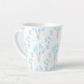 Cute Elephants-ballonnen & Clouds Baby Boy Pattern Latte Mok (Linkerhoek)
