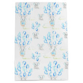 Cute Elephants-ballonnen & Clouds Baby Boy Pattern Medium Cadeauzakje (Achterkant)