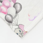 Cute Elephants-ballonnen en wolken babymeisje Fleece Deken (Hoek)