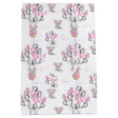 Cute Elephants-ballonnen en wolken babymeisje Medium Cadeauzakje (Achterkant)