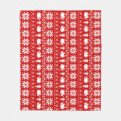 Cute Elephants kerstfeestay Pattern Red Fleece Deken (Voorkant)
