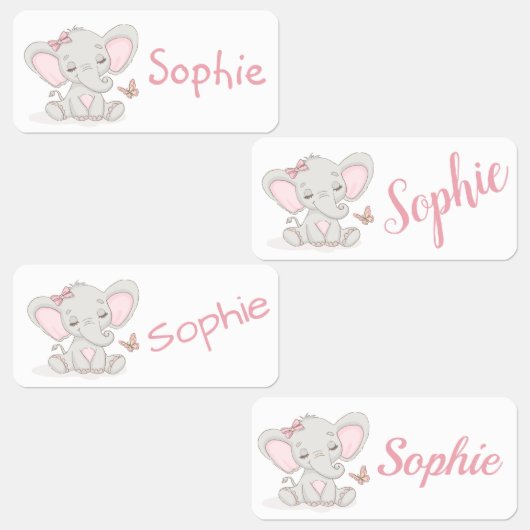 Cute Elephants Labels (Groep)