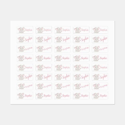 Cute Elephants Labels (Vel)