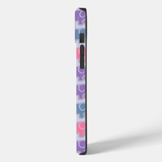 Cute Elephants Paars Pattern Case-Mate iPhone Case (Achterkant / Links)