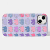 Cute Elephants Paars Pattern Case-Mate iPhone Case (Achterkant (horizontaal))