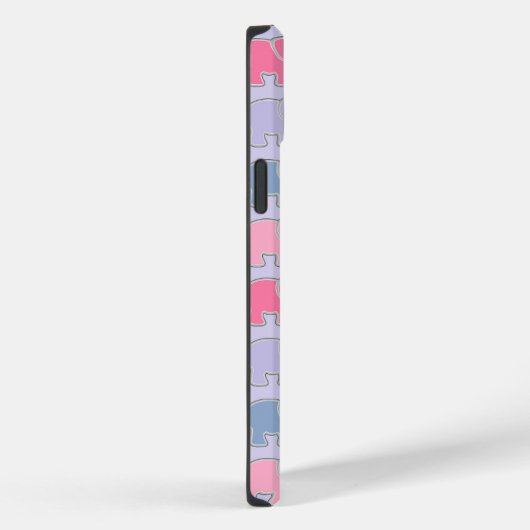 Cute Elephants Paars Pattern Case-Mate iPhone Case (Achterkant / Rechts)