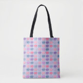 Cute Elephants Paars Pattern Tote Bag (Voorkant)
