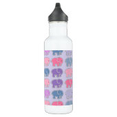 Cute Elephants Paars Pattern Waterfles (Rechts)