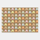Cute Elephants Pattern Brown Pink Baby shower Inpakpapier Vel (Voorkant)