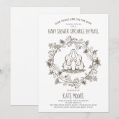 Cute Elephants Twins Baby shower Sprinkle by Mail Kaart (Voorkant / Achterkant)