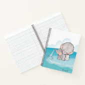 Cute Elephants Waterverf Blue Name Notitieboek (Binnen)