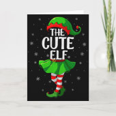Cute Elf Christmas Girls Women Elf Squad Xmas Fami Kaart (Voorkant)
