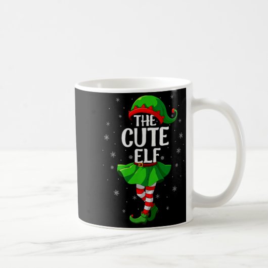 Cute Elf Christmas Girls Women Elf Squad Xmas Fami Koffiemok (Rechts)