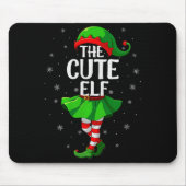 Cute Elf Christmas Girls Women Elf Squad Xmas Fami Muismat (Voorkant)