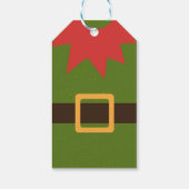 Cute Elf Costume Red Green Brown Kerstmis Cadeaulabel (Achterkant)