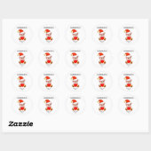 Cute Elf en Handmade Tekst Klassieke Ronde Sticker (Vel)